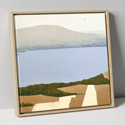 Bassenthwaite Lake in Muted Tones lake district lake canvas wall art in natural frame