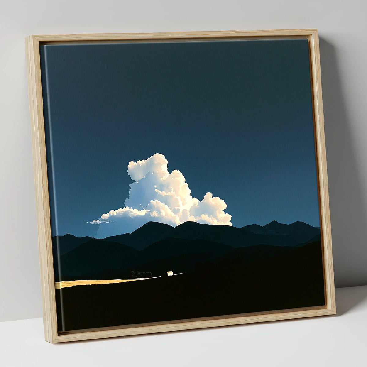 Storm Clouds Over Dark Fells lake district sky canvas wall art in natural frame