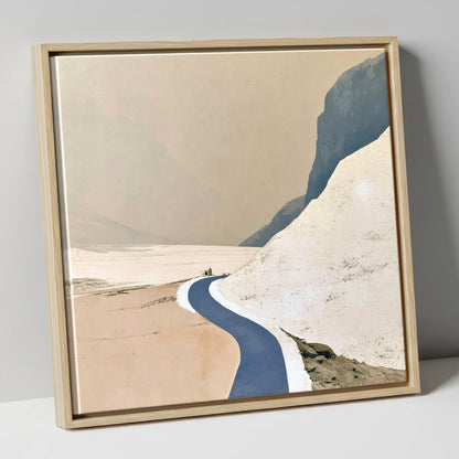 Blue Mountain Road to the Bothy lake district valley canvas wall art in natural frame