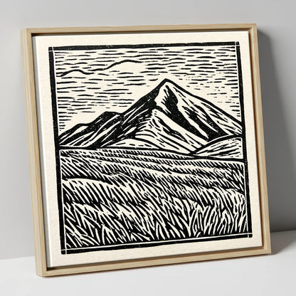 Bold Skiddaw in Monochrome lake district fell canvas wall art in natural frame