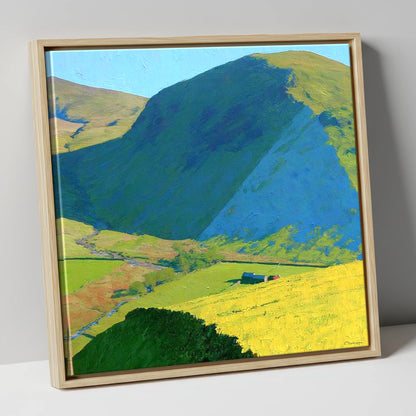 The Nab Fell Vibrant Shadows lake district fell canvas wall art in natural frame