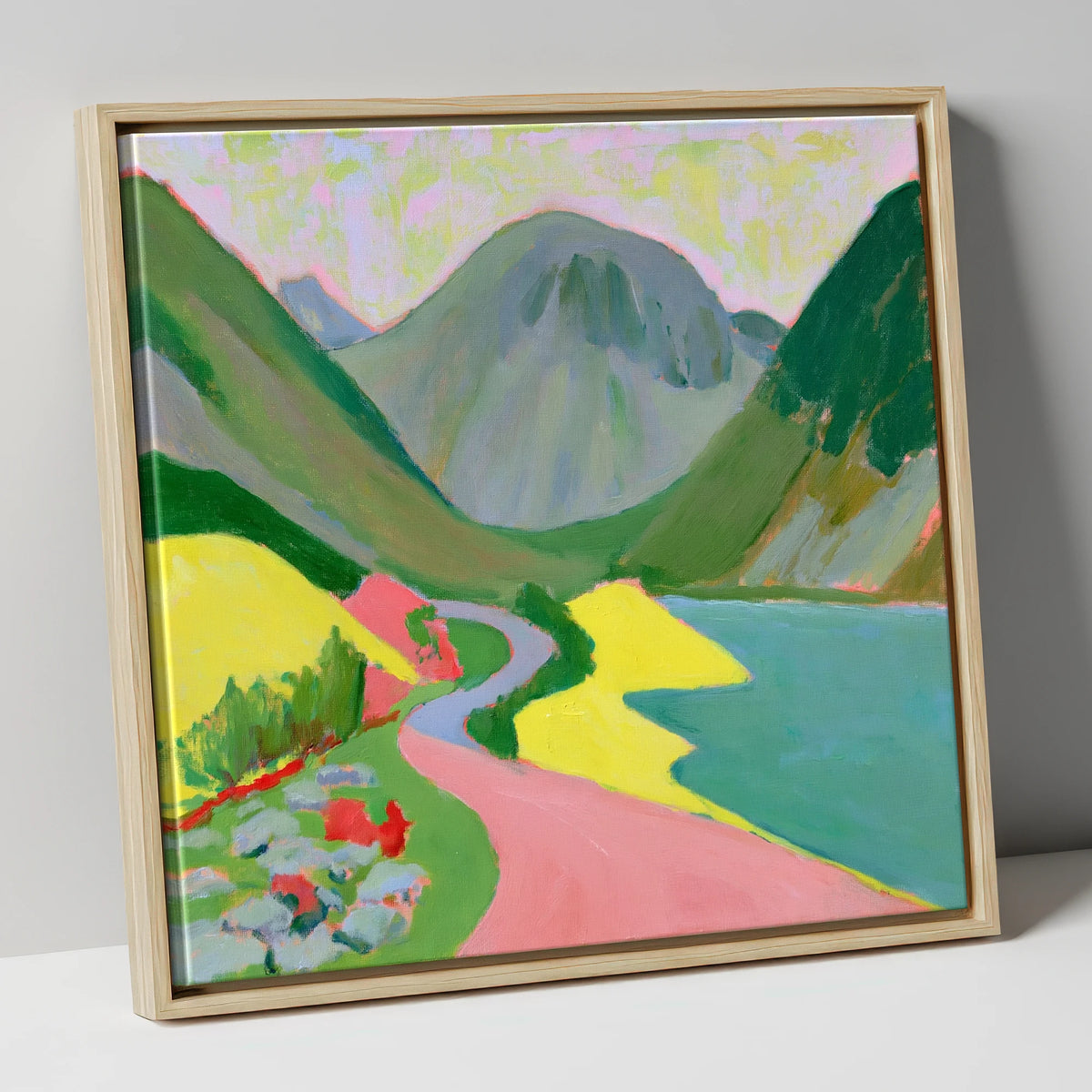 Great Gable in Vivid Colour lake district fell canvas wall art in natural frame