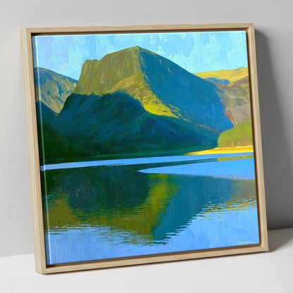 Fleetwith Pike in Vivid Sunlight lake district fell canvas wall art in natural frame