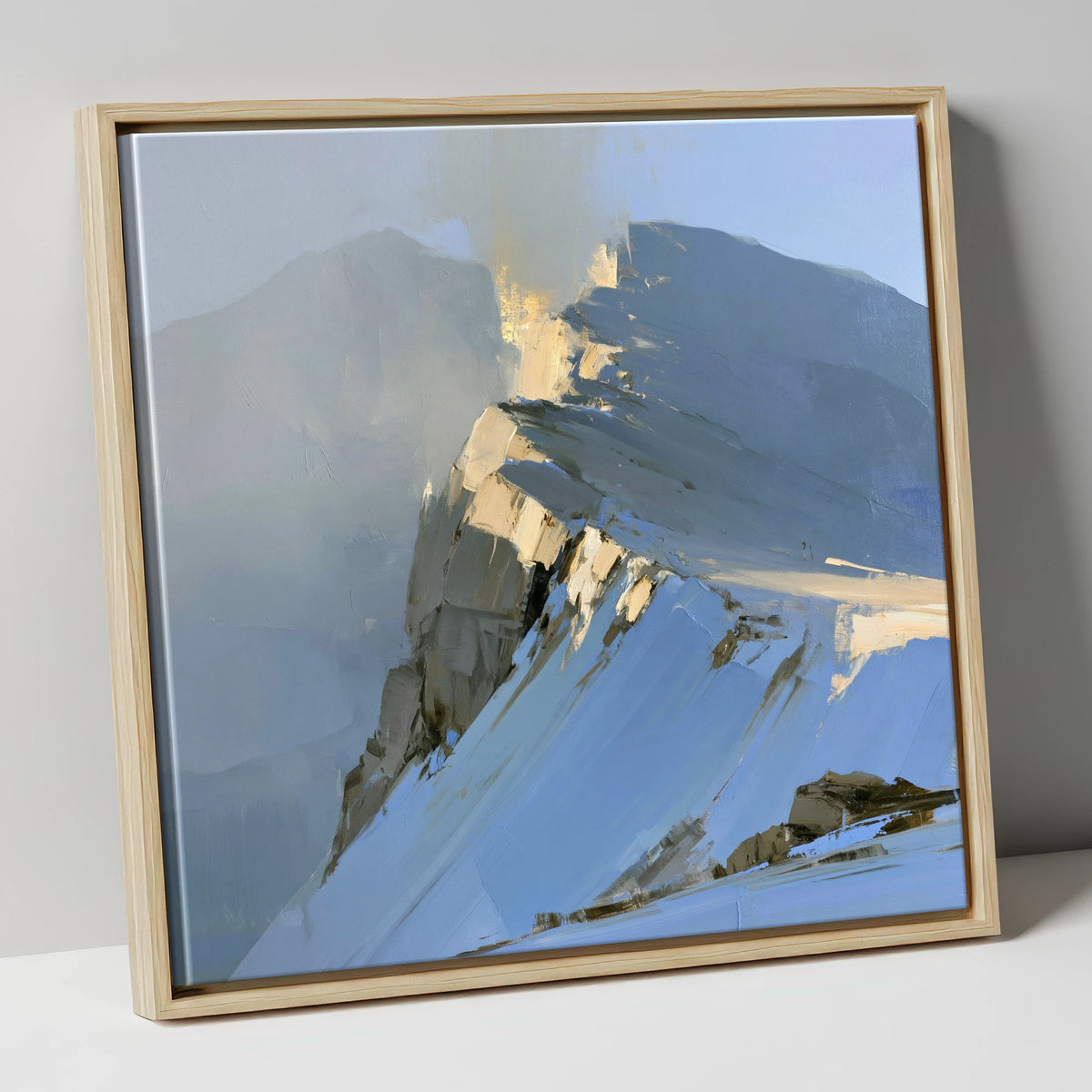 Misty Ridge in Golden Light lake district fell canvas wall art in natural frame