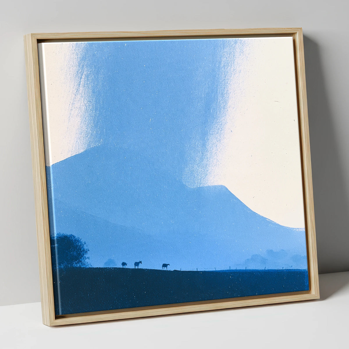 Storm Clouds Over Blue Fells lake district sky canvas wall art in natural frame
