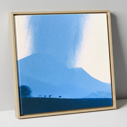 Storm Clouds Over Blue Fells lake district sky canvas wall art in natural frame