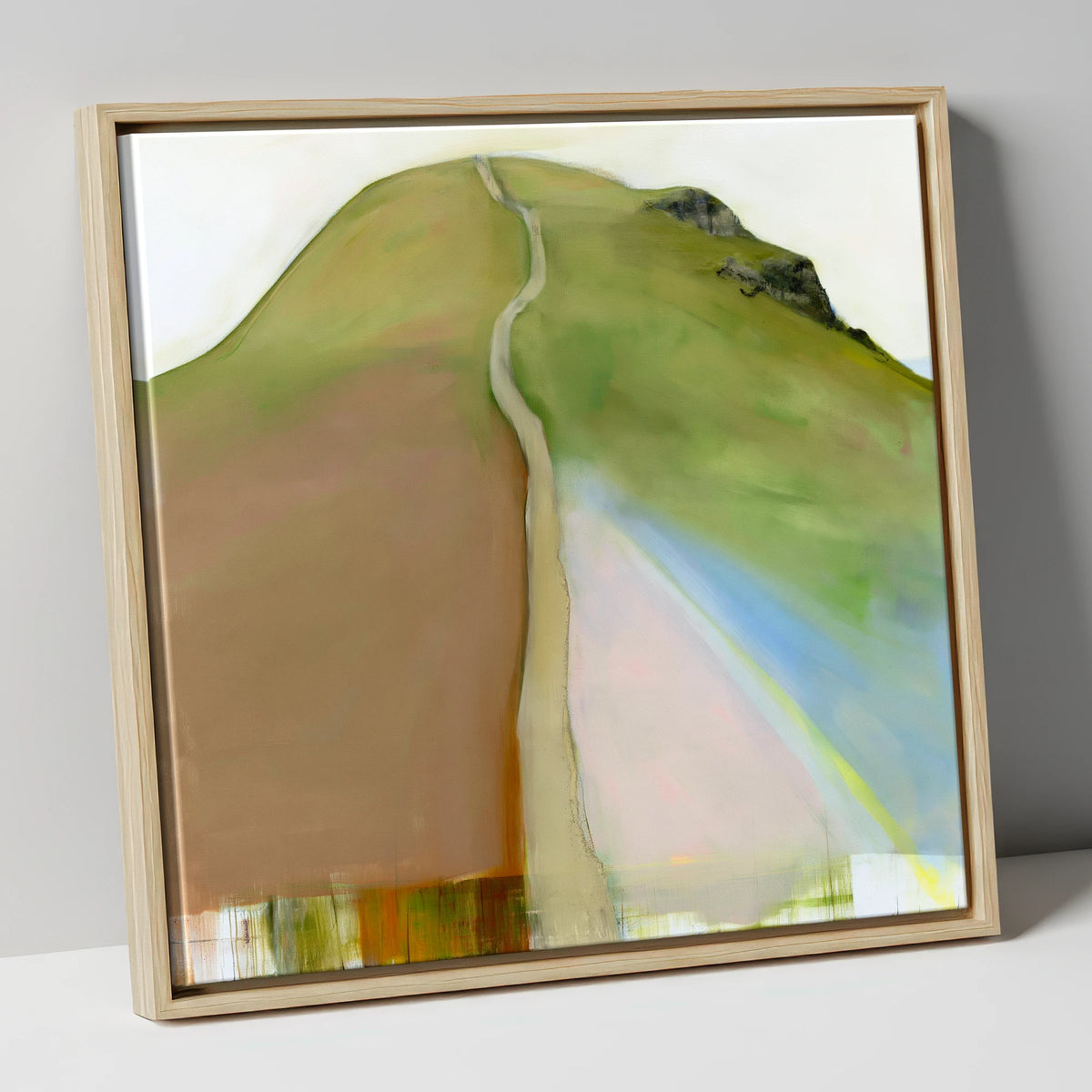 Contemporary Winding Path up Cat Bells lake district fell canvas wall art in natural frame