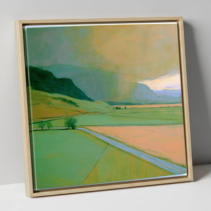 Golden Storm Clouds Over The Fells lake district sky canvas wall art in natural frame