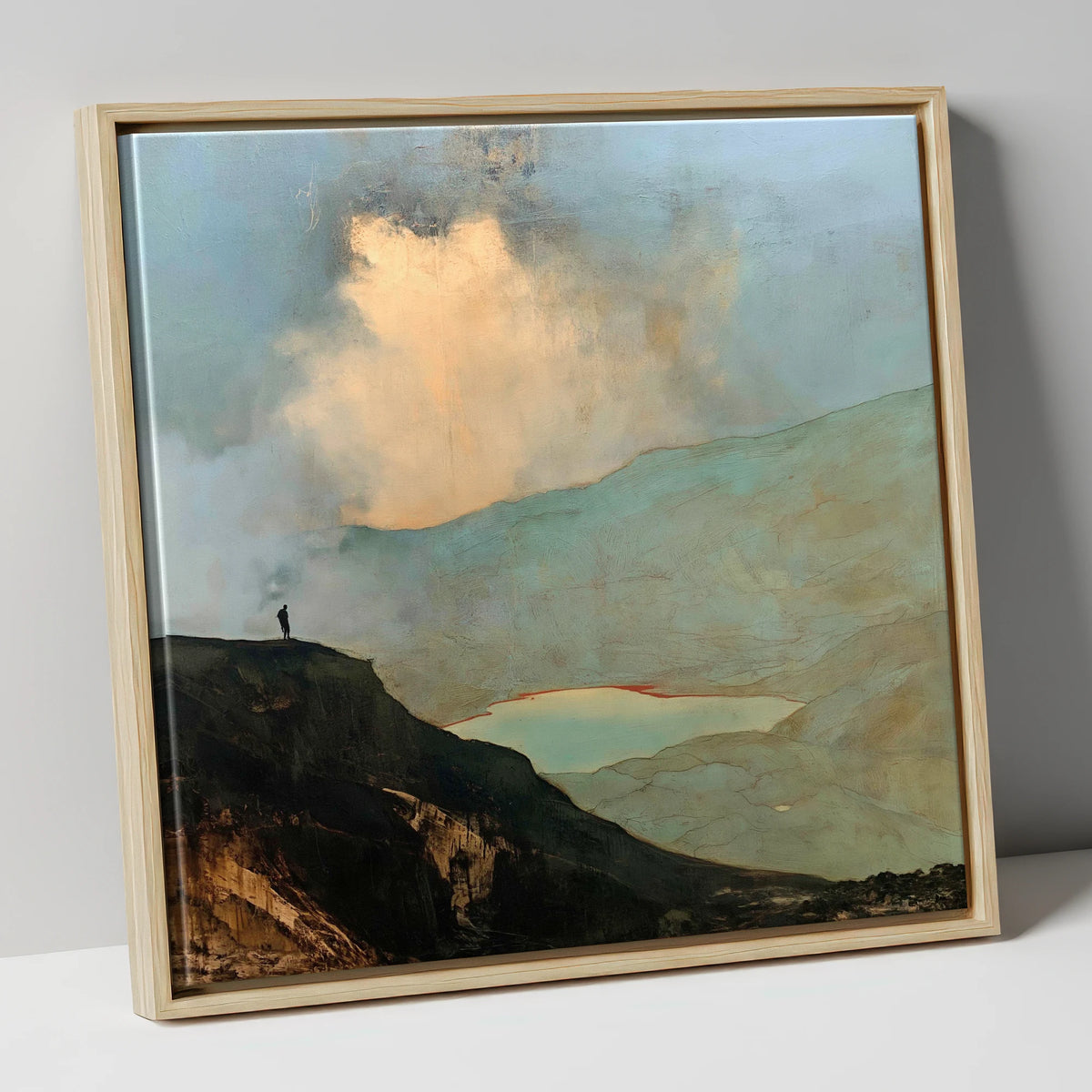 Golden Cloud Break Above Helvellyn lake district fell canvas wall art in natural frame