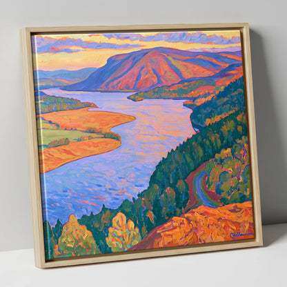 Vivid Sunset Above Bassenthwaite Lake lake district lake canvas wall art in natural frame