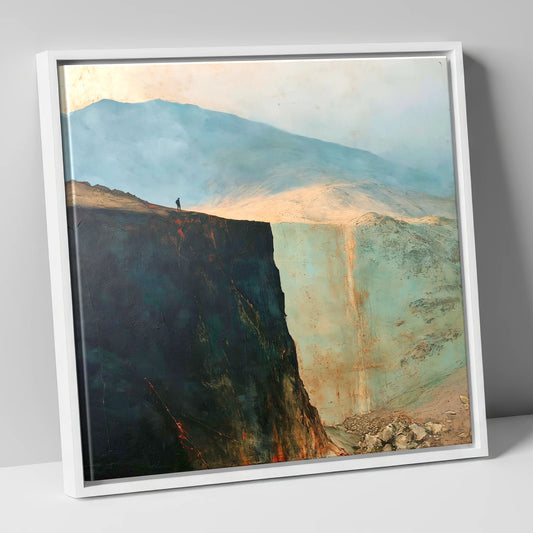 Blencathra Escarpment in Golden Light lake district fell canvas wall art in white frame