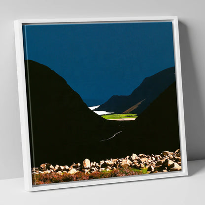 Haystacks Fell Dramatic Silhouette lake district fell canvas wall art in white frame