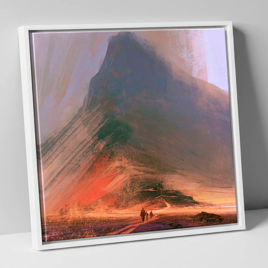 Great Gable Sunset Path lake district fell canvas wall art in white frame