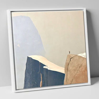 Fell Walker on Ochre Ridge lake district walking canvas wall art in white frame