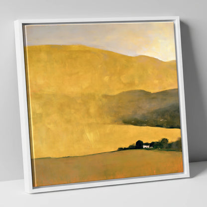 Radiant Golden Fells at Evening lake district sky canvas wall art in white frame