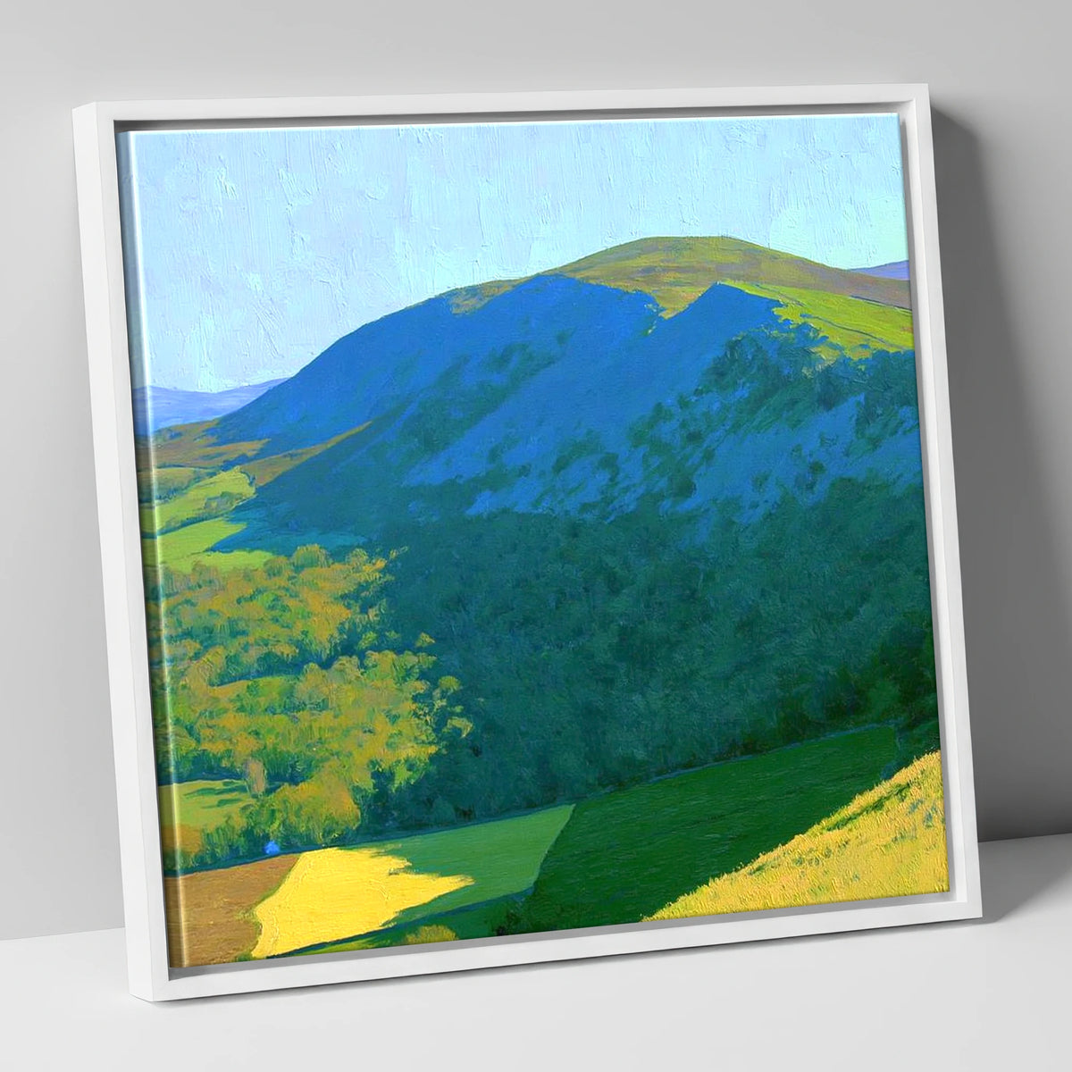 Sale Fell in Bold Light lake district fell canvas wall art in white frame