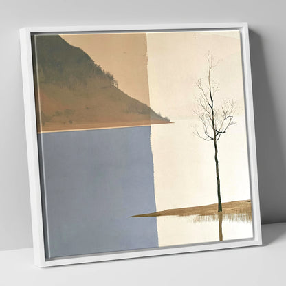 Minimalist Bassenthwaite Lake View lake district lake canvas wall art in white frame