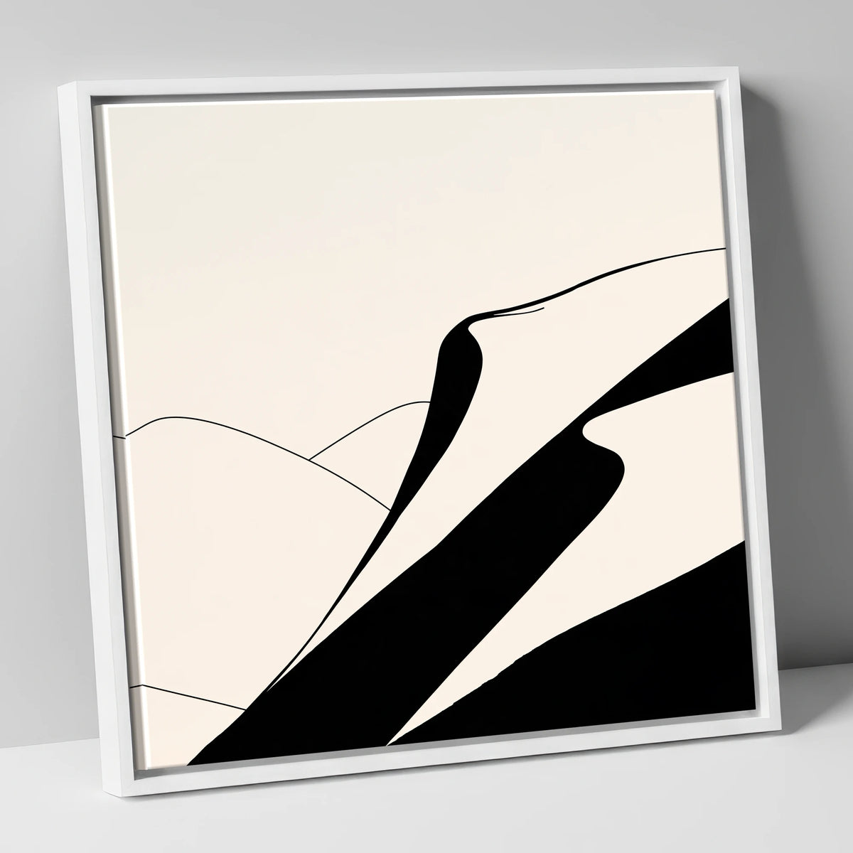 Abstract Evening Shadows on Fells lake district sky canvas wall art in white frame