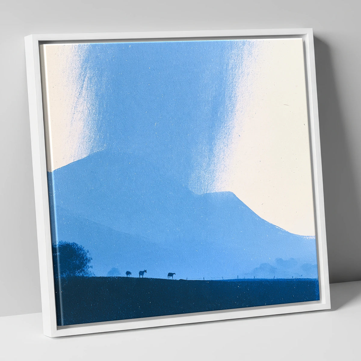 Storm Clouds Over Blue Fells lake district sky canvas wall art in white frame