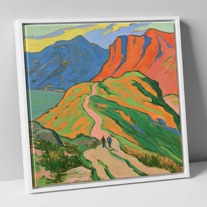 Bold Fells and Mountain Walkers lake district walking canvas wall art in white frame