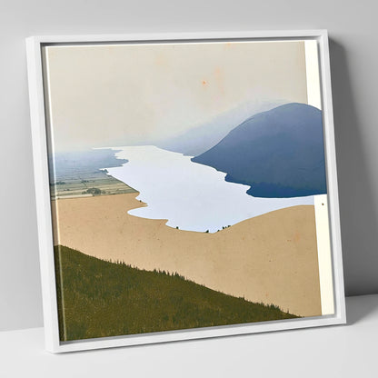 Bassenthwaite Lake and Slate Fells lake district lake canvas wall art in white frame