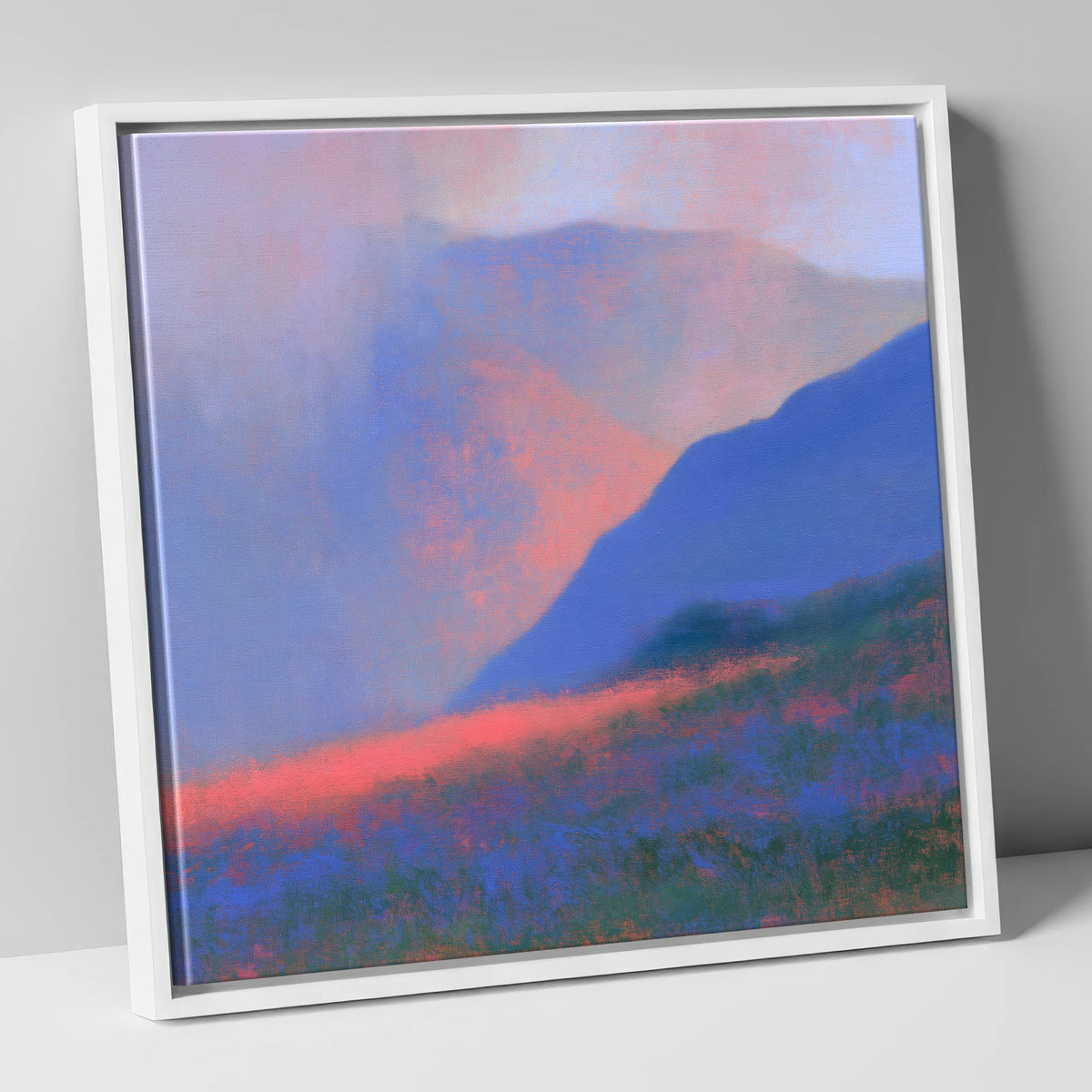 Pink Storm Clouds Over Fells lake district sky canvas wall art in white frame
