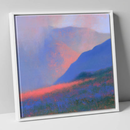 Pink Storm Clouds Over Fells lake district sky canvas wall art in white frame