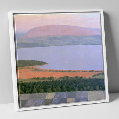 Bassenthwaite Lake in Pastel Light lake district lake canvas wall art in white frame
