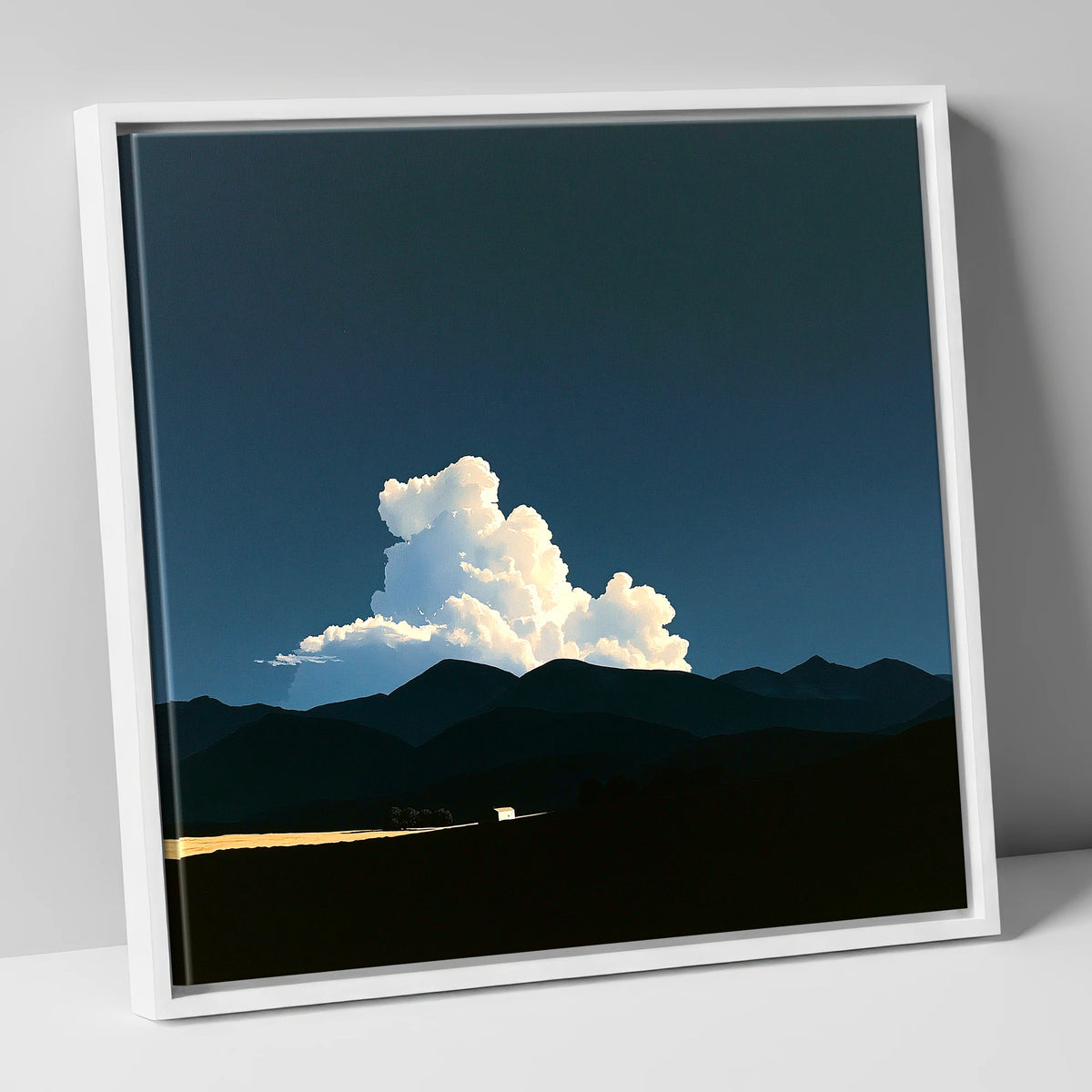 Storm Clouds Over Dark Fells lake district sky canvas wall art in white frame