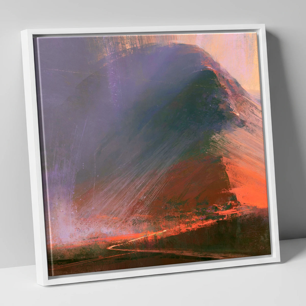 Great Gable In Russet And Indigo lake district fell canvas wall art in white frame