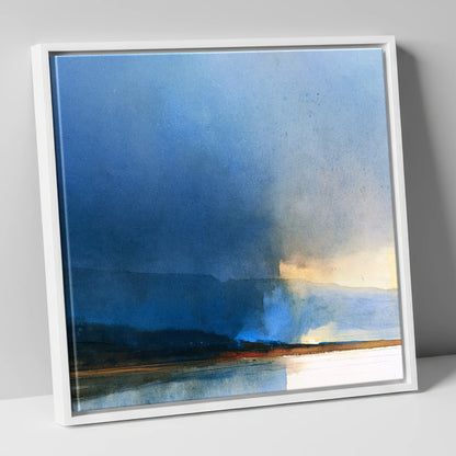 Indigo Storm Over the Fells lake district sky canvas wall art in white frame