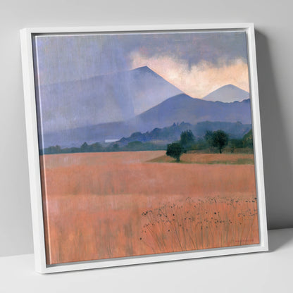 Distant Storm Over The Fells lake district sky canvas wall art in white frame