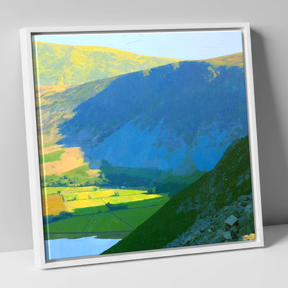 Arthur's Pike Sweeping Ridge Shadow lake district fell canvas wall art in white frame
