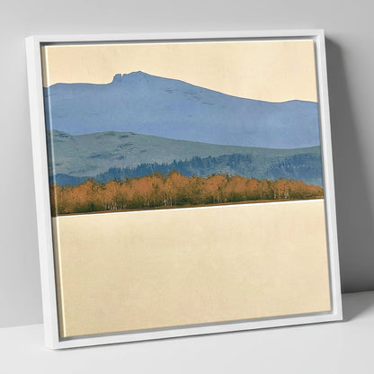 Windermere Autumn Woodland and Slate Fells lake district lake canvas wall art in white frame