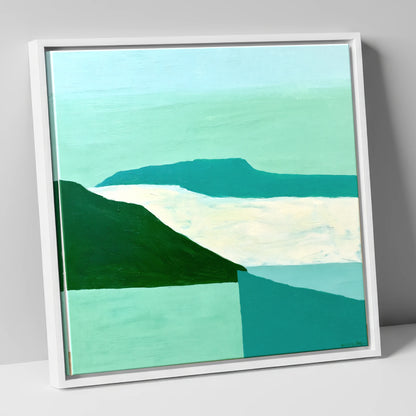 Modern Helvellyn Cloud Inversion lake district sky canvas wall art in white frame