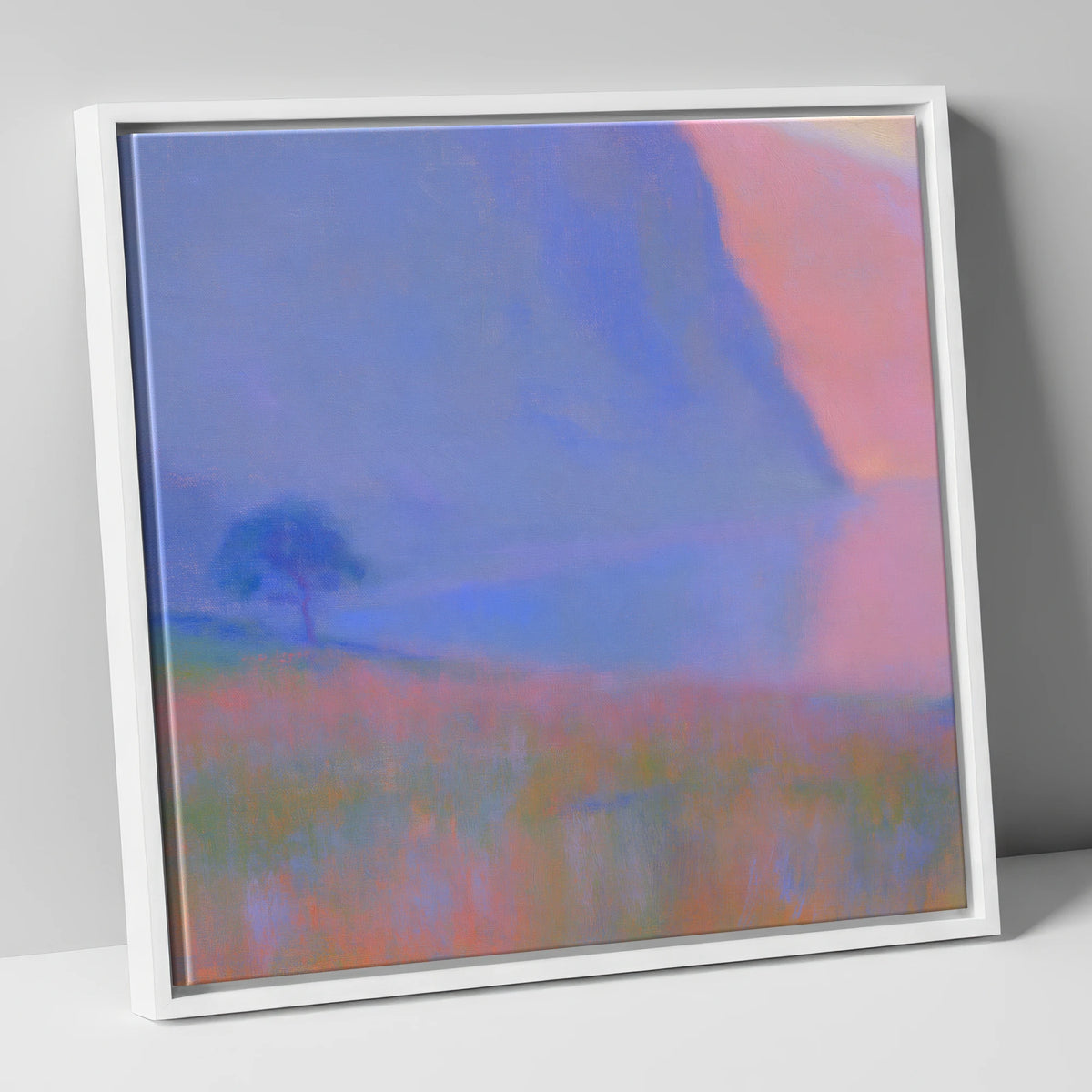 Luminous Dusk at Buttermere lake district lake canvas wall art in white frame