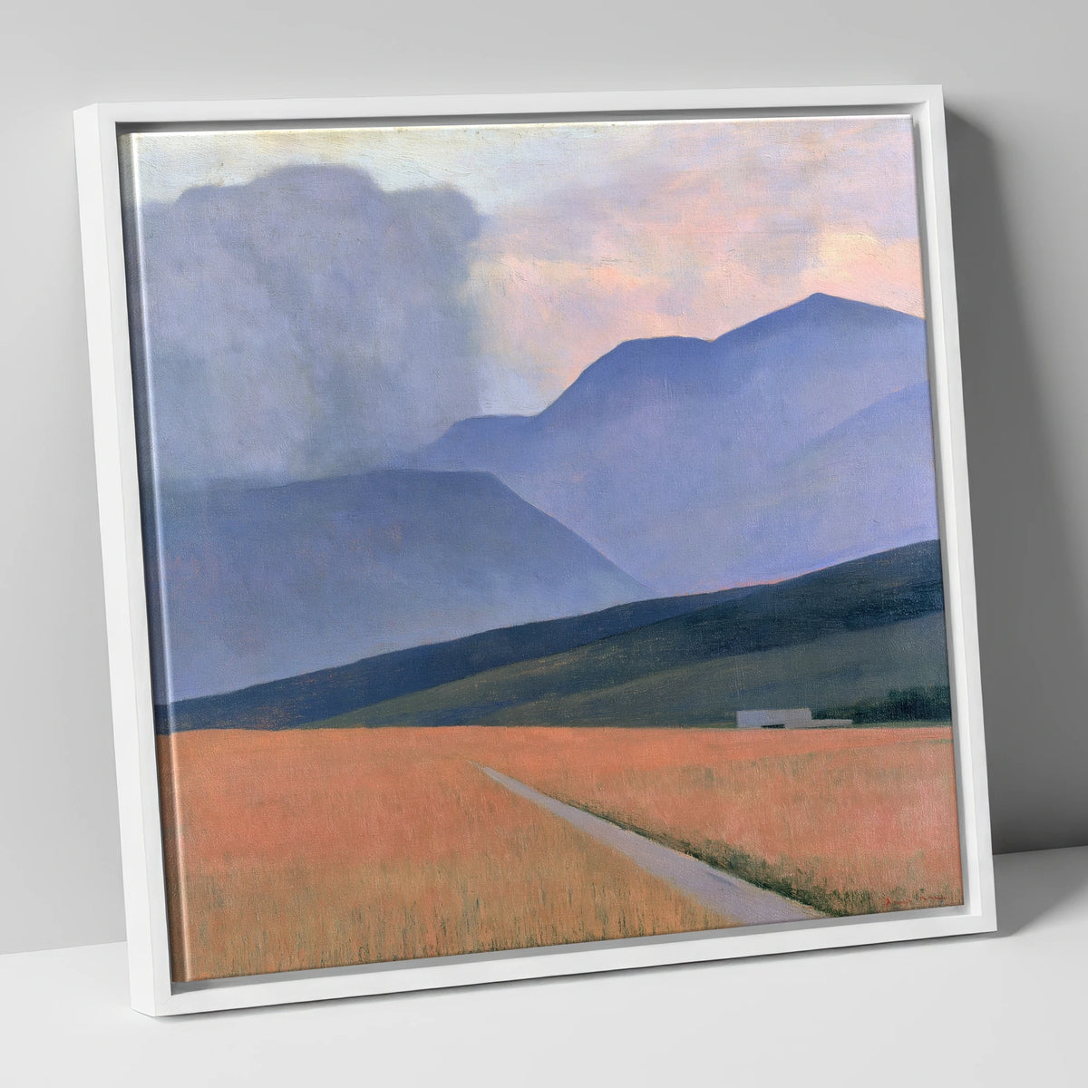 Storm Clouds Over Lavender Fells lake district sky canvas wall art in white frame