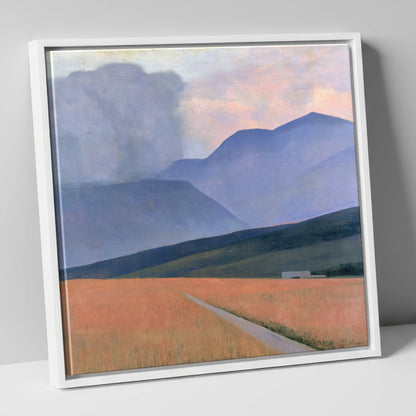 Storm Clouds Over Lavender Fells lake district sky canvas wall art in white frame