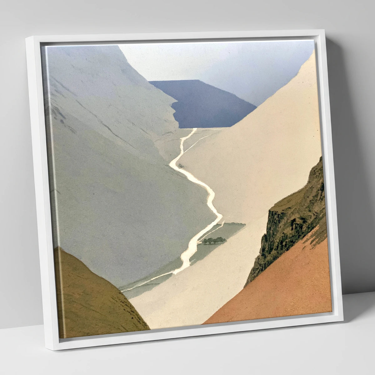 Wasdale Valley From Great Gable lake district fell canvas wall art in white frame