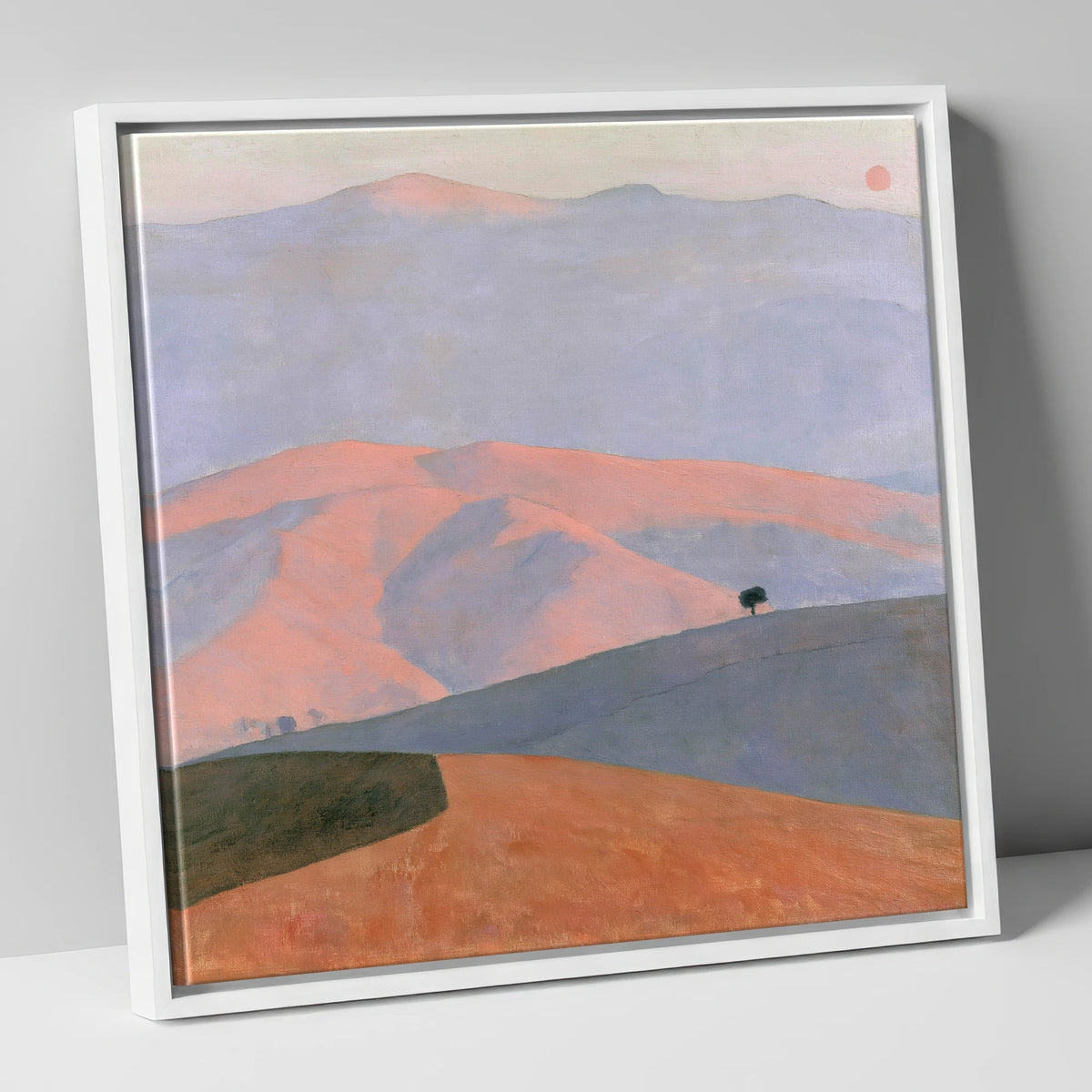 Pastel Fells in Evening Light lake district sky canvas wall art in white frame