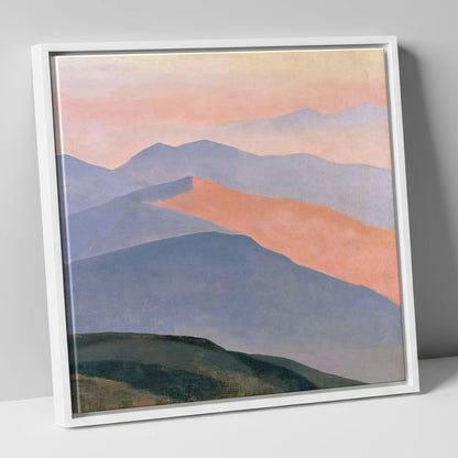 Pastel Fells from the Summit lake district fell canvas wall art in white frame