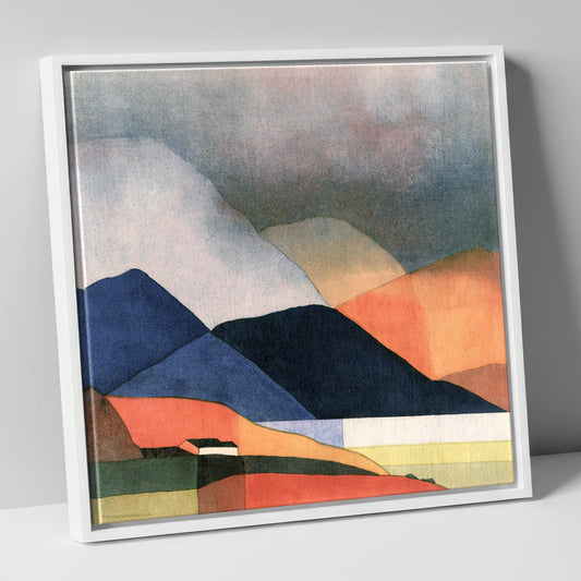 Indigo Fells Under Stormy Skies lake district sky canvas wall art in white frame