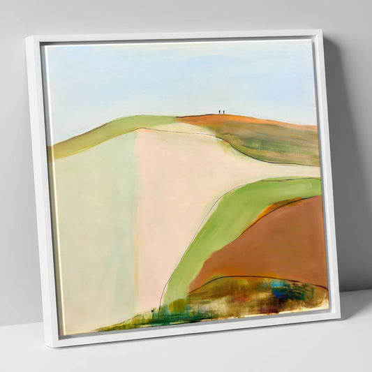 Contemporary Fell Top Walk lake district fell canvas wall art in white frame