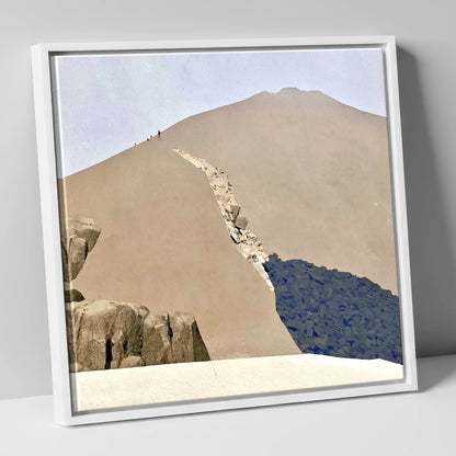 Scafell Pike Broad Summit Dome lake district fell canvas wall art in white frame