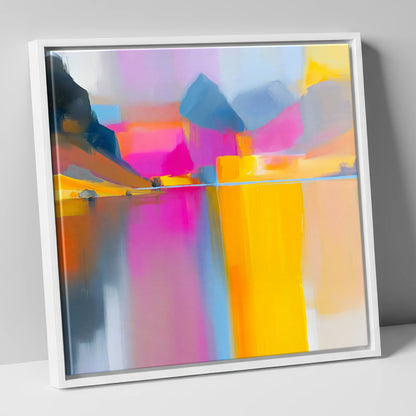 Vibrant Fells Above Loweswater lake district lake canvas wall art in white frame
