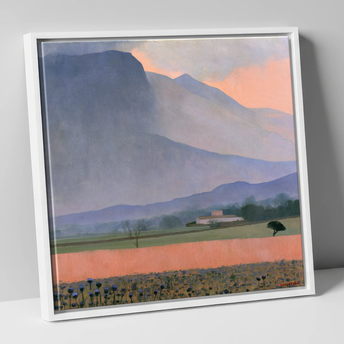 Passing Storm Over Slate Fells lake district sky canvas wall art in white frame