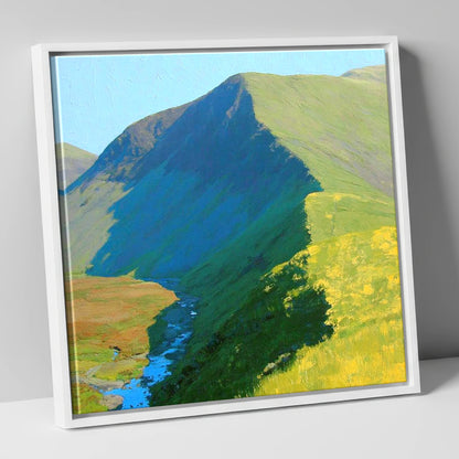 Vivid Light on Froswick Ridge lake district fell canvas wall art in white frame