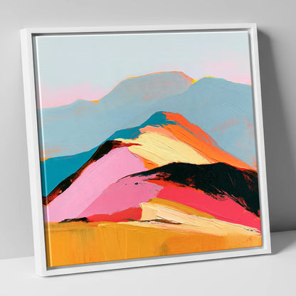 Vivid View From the Summit lake district fell canvas wall art in white frame