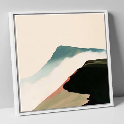 Mountain Ridge Above the Mist lake district fell canvas wall art in white frame
