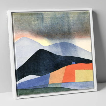 Abstract Fells Under Storm Clouds lake district sky canvas wall art in white frame